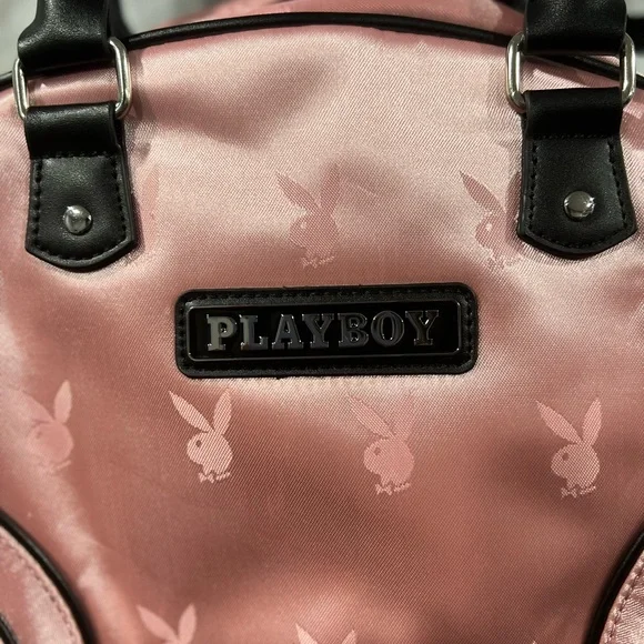 PLAYBOY Pink and Black Glossy Shoulder Bag - Picture 2 of 2